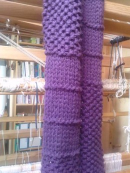 Echarpe en laine azurite tricotée en 15mm